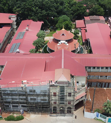 sandwich roofing at amala hospital